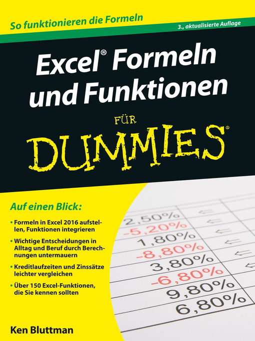 Title details for Excel Formeln und Funktionen für Dummies by Ken Bluttman - Available